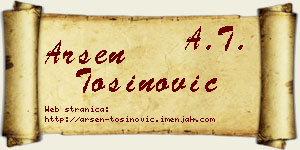 Arsen Tošinović vizit kartica